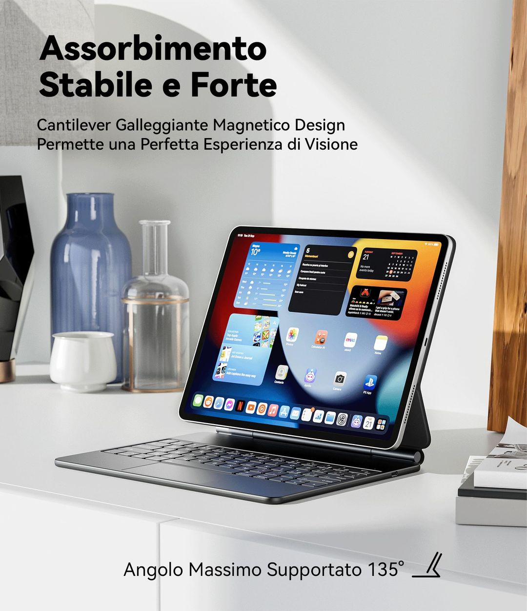 Earto Keyboard iPad Air 13 (M2 2024/M3 2025), iPad Pro 12.9 Keyboard (6/5/4/3 Gen