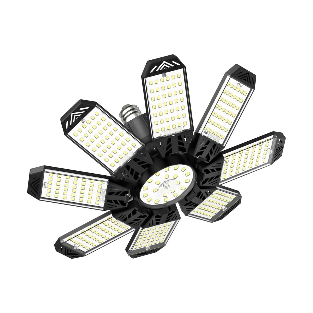 LED Garagenlicht 210W – 8+1 Verstellbare Panels, 21.000lm, 6500K Kaltweiß