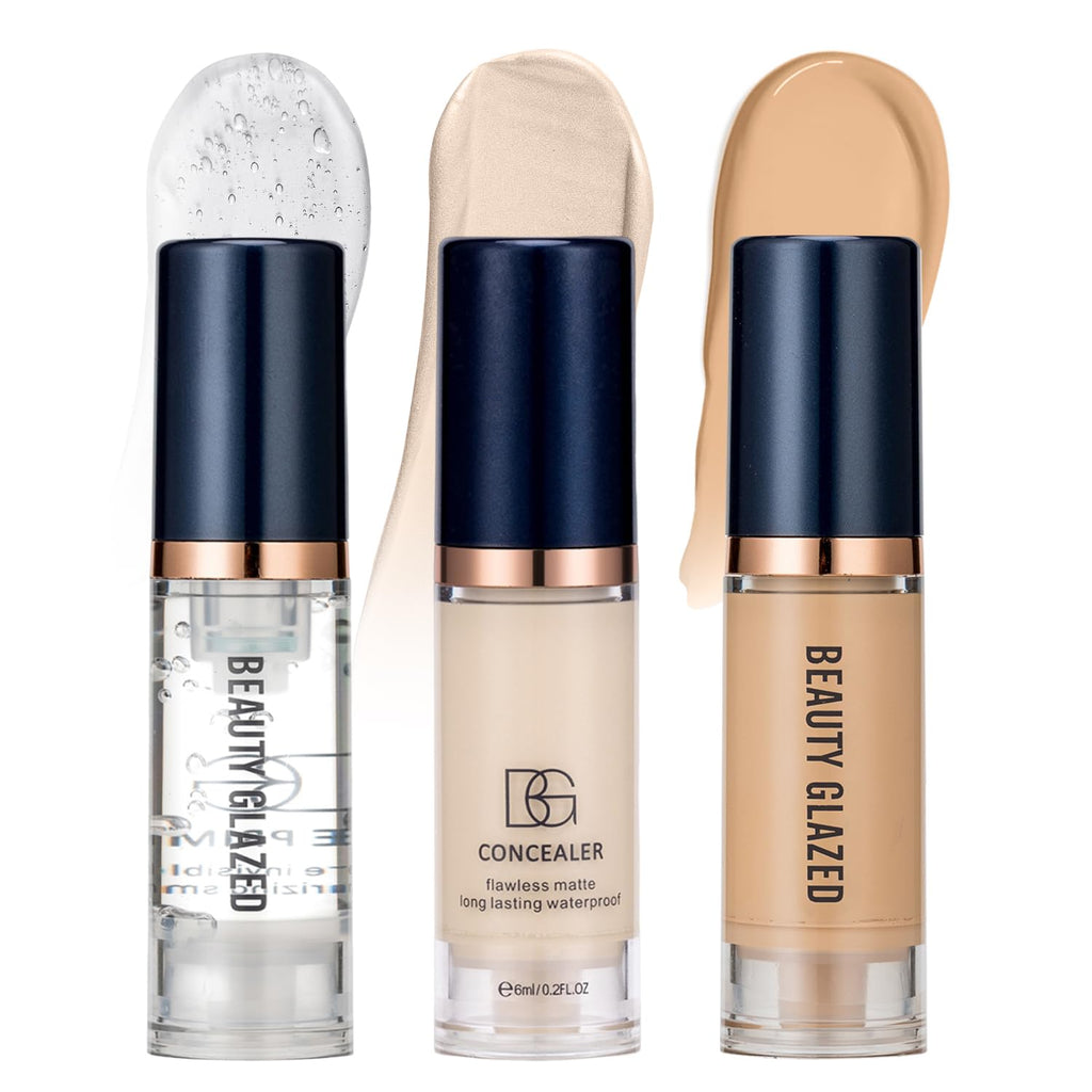 Makeup Foundation & Primer & Concealer Flüssig 3-in-1 – Weich matt