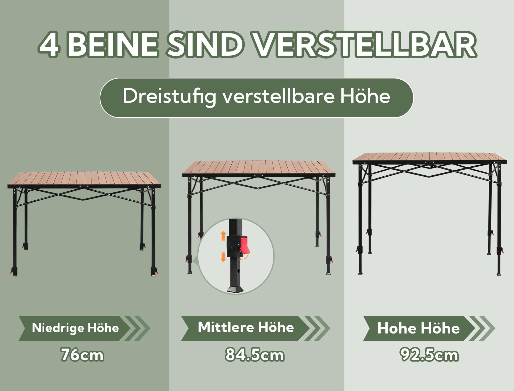 campingtisch höhe Campingtisch klappbar 120x70 cm Aluminium hoehenverstellbar 100kg 6 Personen Outdoor – widim.de