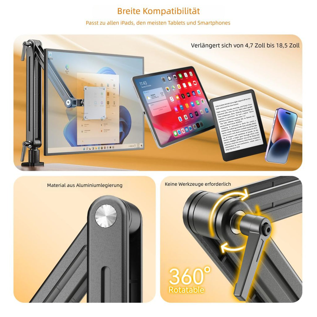 Tablet- und Monitorhalter, 360 Grad drehbar, magnetisch, VESA 75 mm