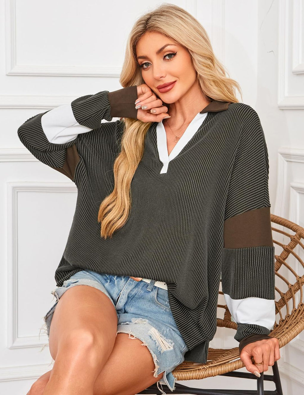 Damen Langarm Pullover