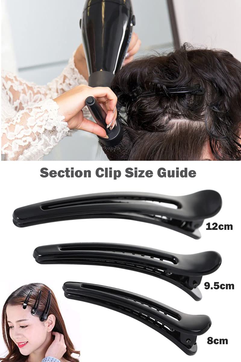 EnteBill Haarspangen Friseurzubehör – Schwarz 12 Stück