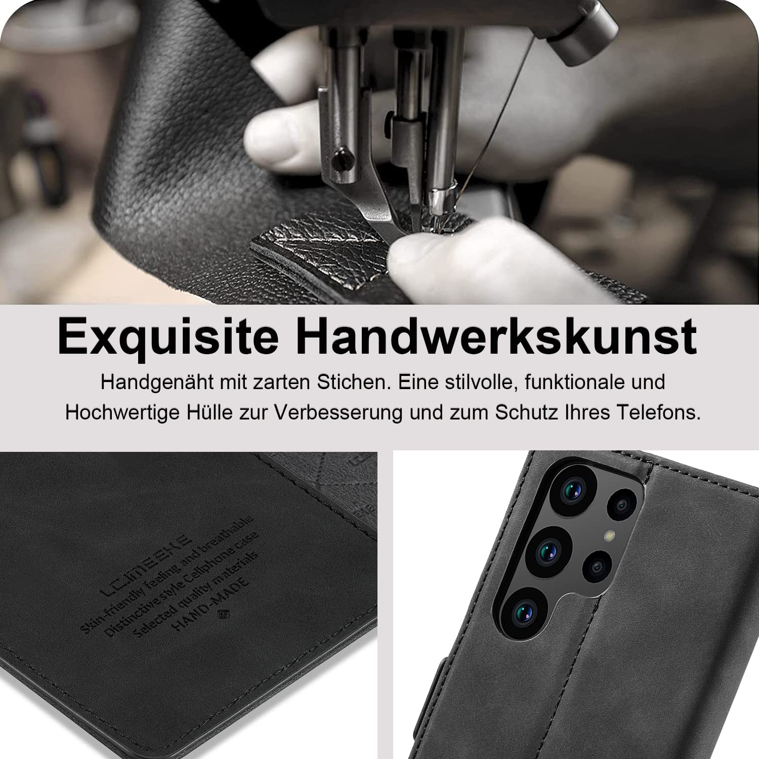 Leder Handyhülle für Samsung Galaxy S23 Ultra
