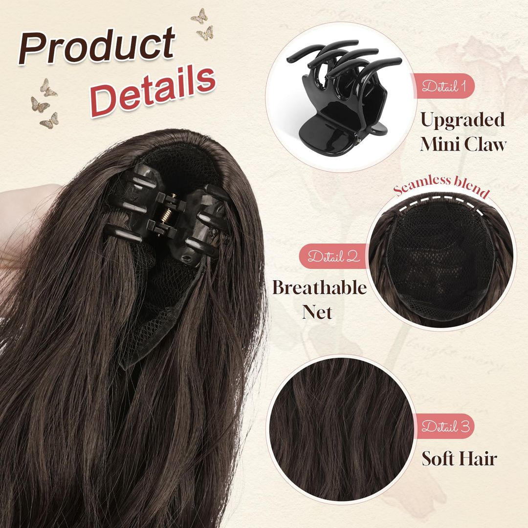 Haarstück für Pferdeschwanz mit Clip 41cm