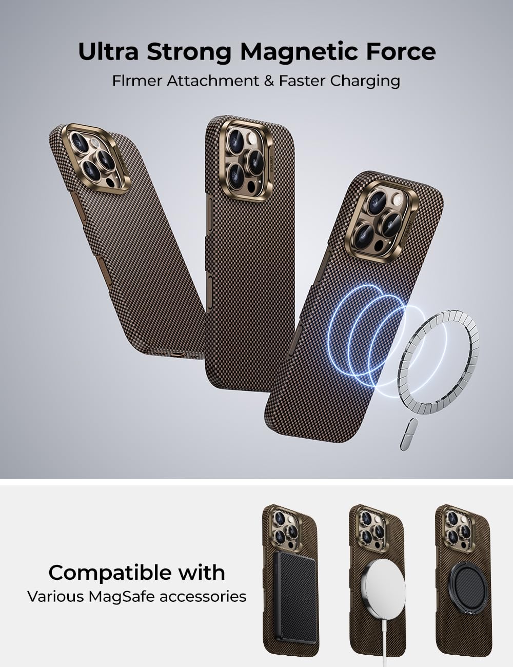 BENKS ArmorTint C3S Hülle – iPhone 16 Pro Max, Aramidfaser, MagSafe, Goldener Morgen