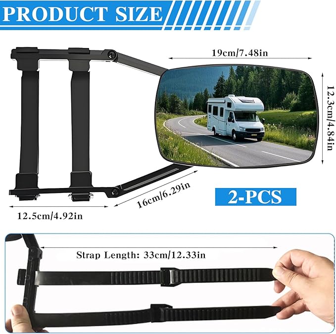 Wohnwagenspiegel Universal 2er-Set – Caravanspiegel Abschleppspiegel fuer alle Fahrzeugtypen