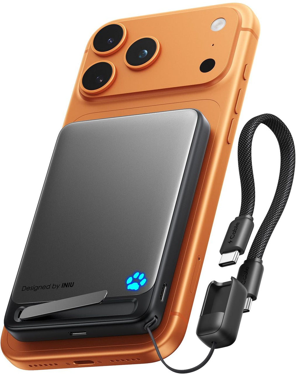 INIU magnetische Powerbank, 10.000 mAh, Qi2 bis 15 W und USB-C bis 45 W