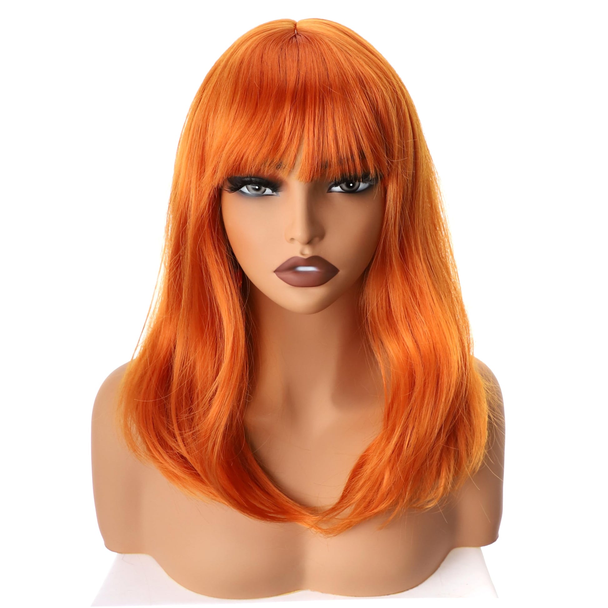 Lange gerade Perücke mit Pony 40 cm