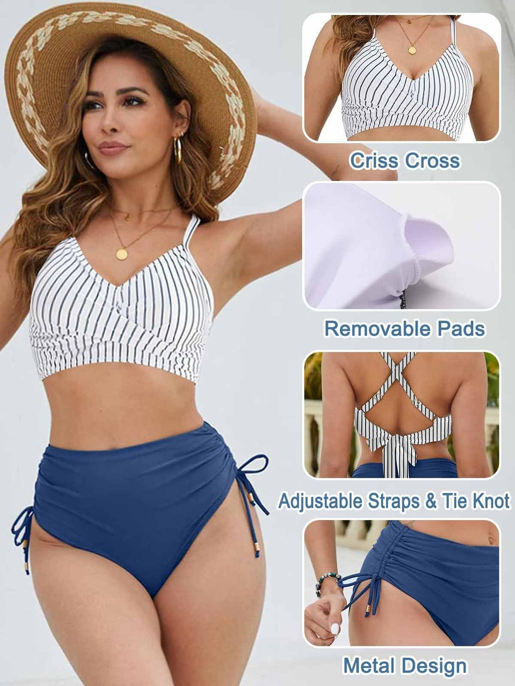 Hochtailliertes Bikini-Set Push-Up Zweiteilig