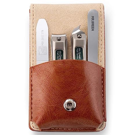 MR.GREEN Maniküre-Set für Herren – 4-teilig, Solingen Edelstahl, Lederetui