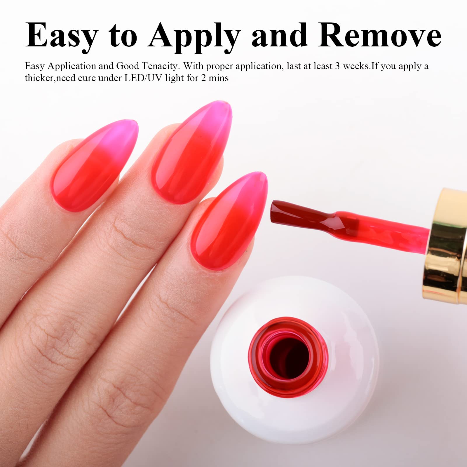 Glitzer-Gel-Nagellack – 15 ml - Neon-Orange-Rot