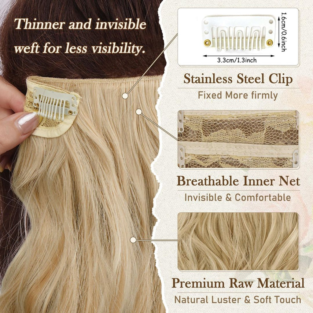 Wellen Haarverlängerungen 30cm - Goldblond