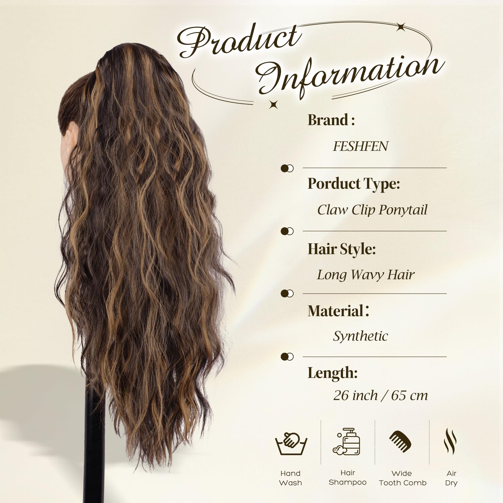 Pferdeschwanz Clip-in Haarverlängerung 65 cm