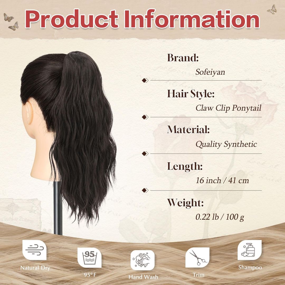 Haarstück für Pferdeschwanz mit Clip 41cm