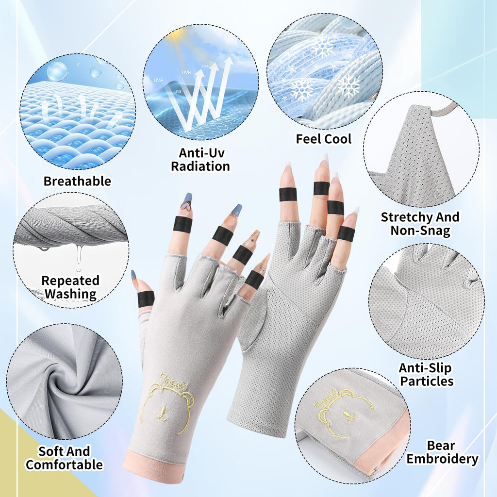 UV-Schutz Fingerlose Handschuhe für Nagellaack