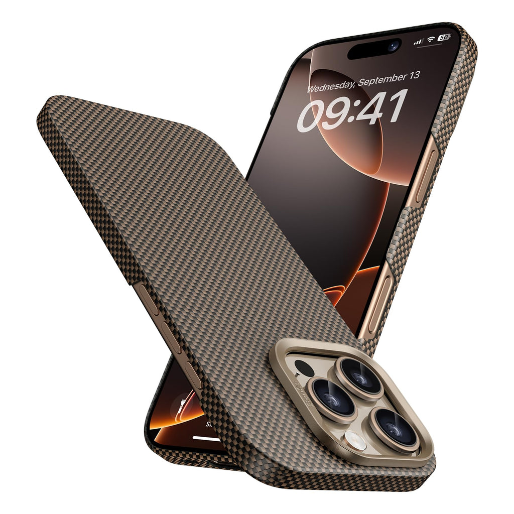 BENKS ArmorTint C3S Hülle – iPhone 16 Pro Max, Aramidfaser, MagSafe, Goldener Morgen