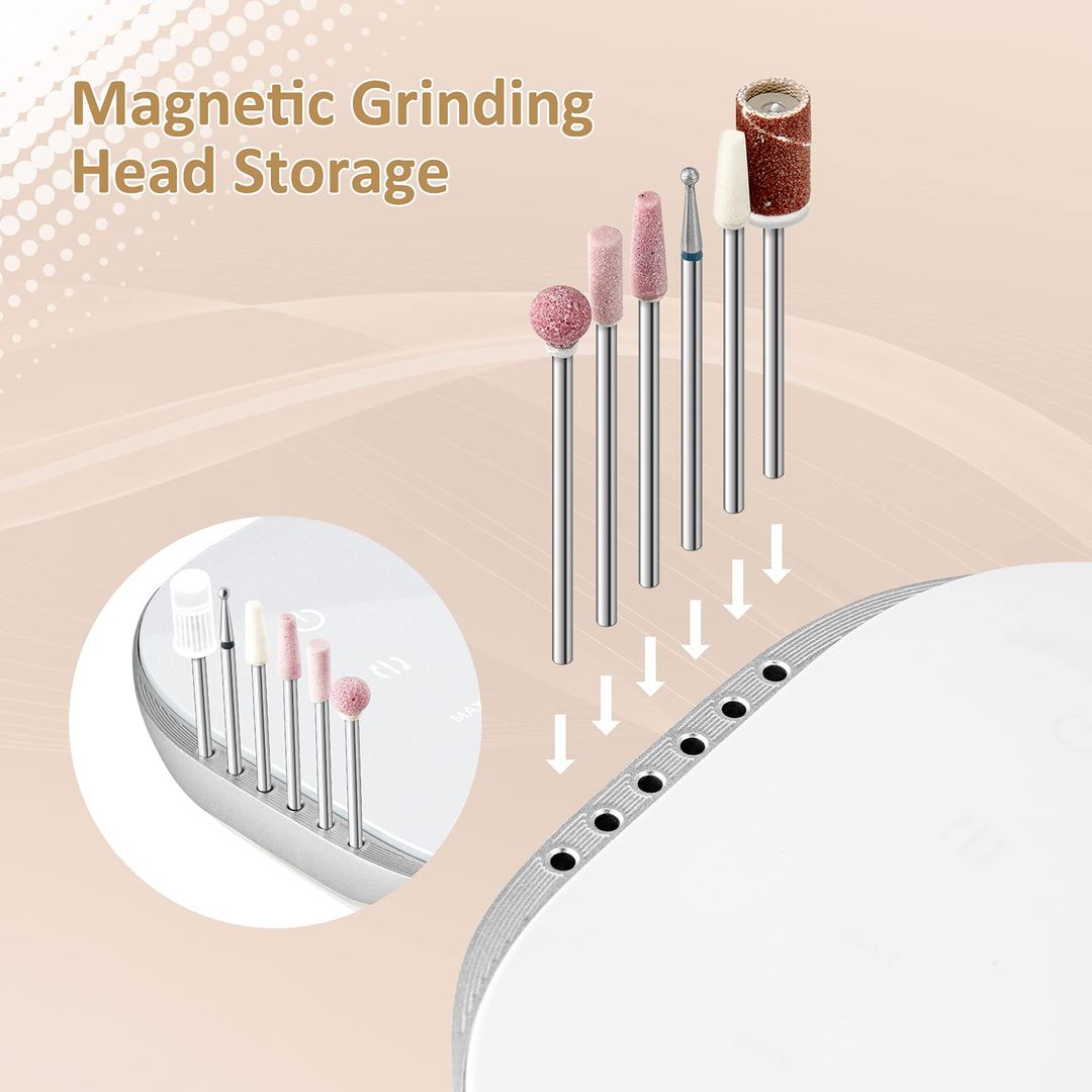 Madenia Elektrischer Nagelfräser TouchPro – 35.000 U/min, HD-Anzeige, 6 Bits, Pink