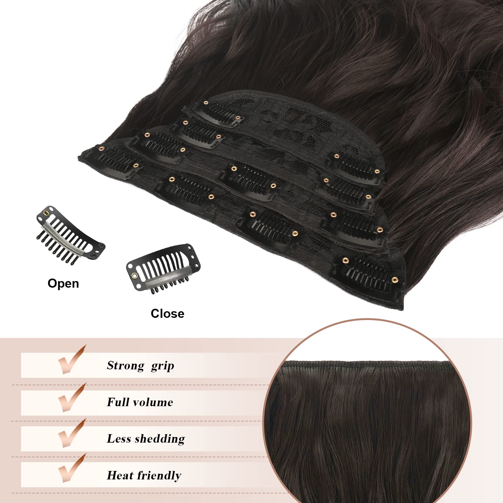 Clip-in Haarverlängerungen 4Stk 50cm