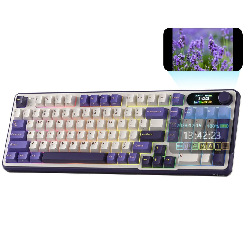 RK ROYAL KLUDGE S98 Mechanische Tastatur mit Smart Display &  Knopf