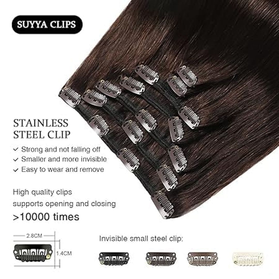Clip-in Echthaar Extensions glatt 22 Zoll