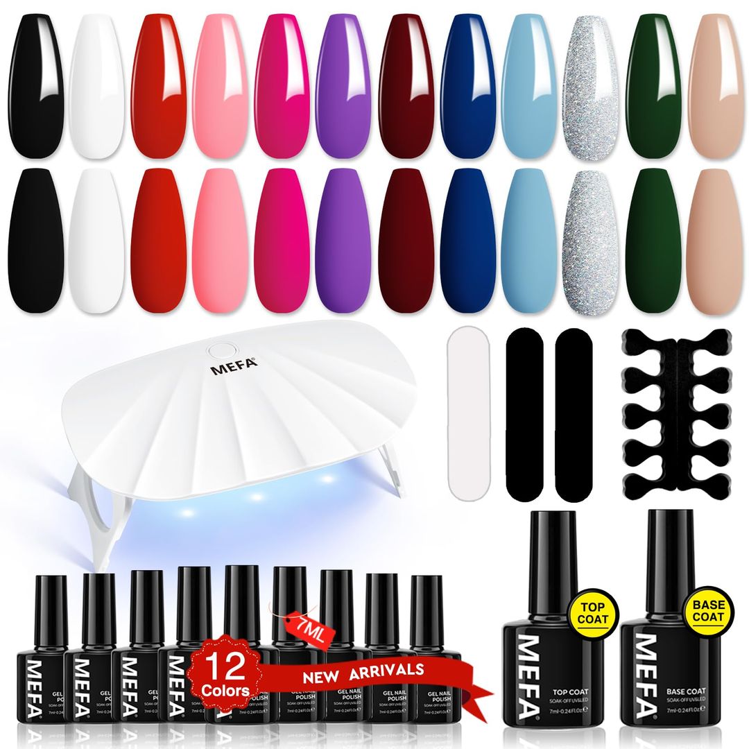 Nagellack Set 12 Farben & UV Lampe/Accessoires