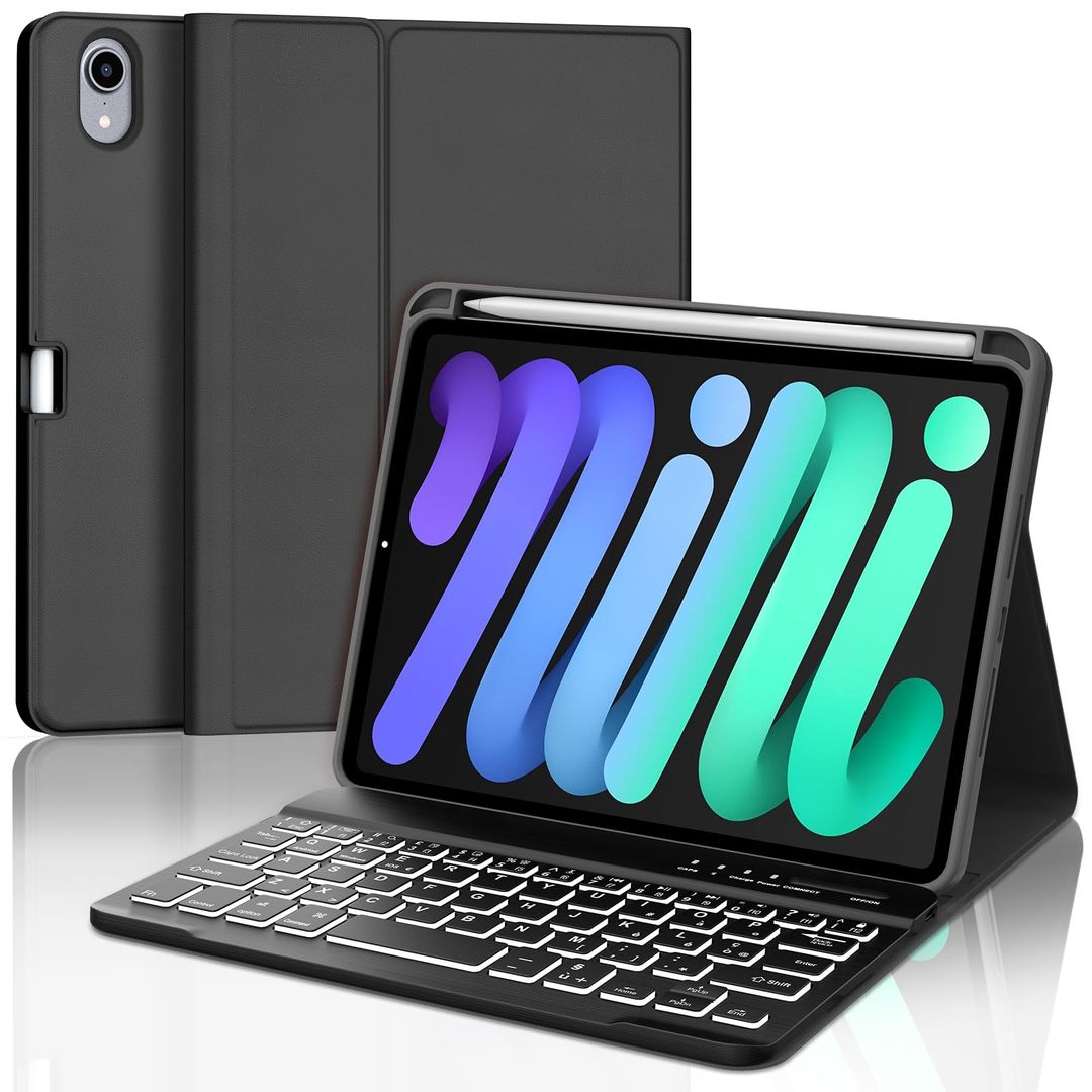 IVEOPPE iPad Mini Tastaturhülle mit Hintergrundbeleuchtung iPad Mini 8.3''
