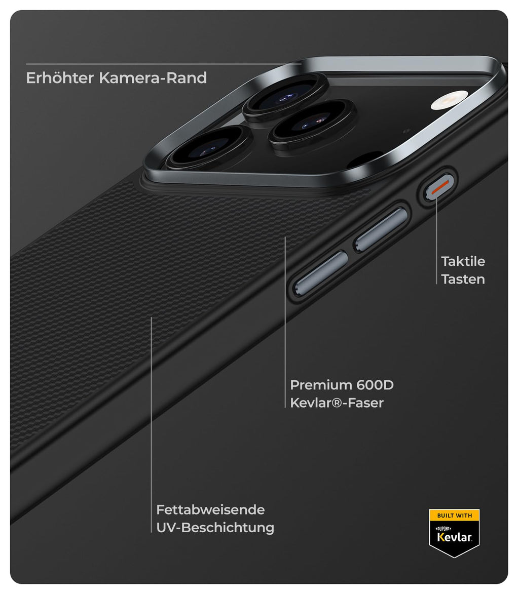 BENKS ArmorPro Hülle – iPhone 17 Pro Max, Schwarz, Militärqualität