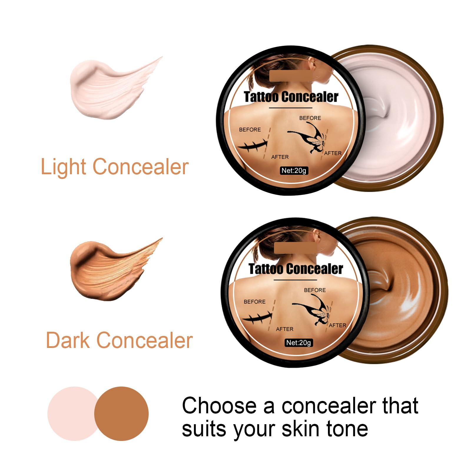 Wasserfester Tattoo Concealer – Helle Abdeckung