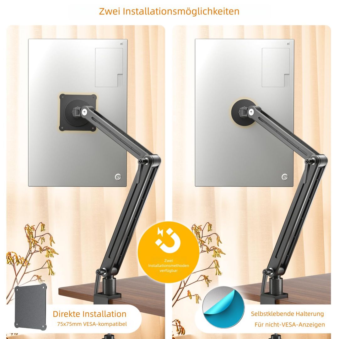 Tablet- und Monitorhalter, 360 Grad drehbar, magnetisch, VESA 75 mm