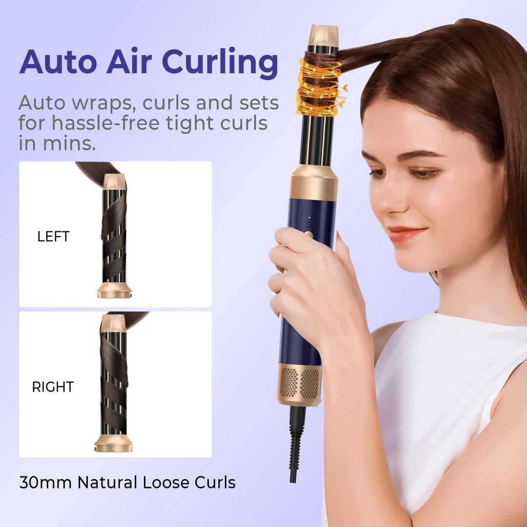 7-in-1 Airstyler mit 1400 W, Diffusor und 30-mm-Luftlockenbürste