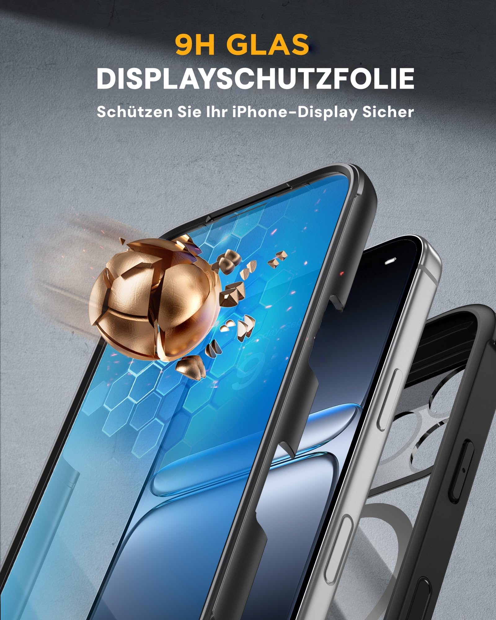 Miracase Hülle – iPhone 17 Pro Max, MagSafe, 360-Grad-Schutz, Schwarz