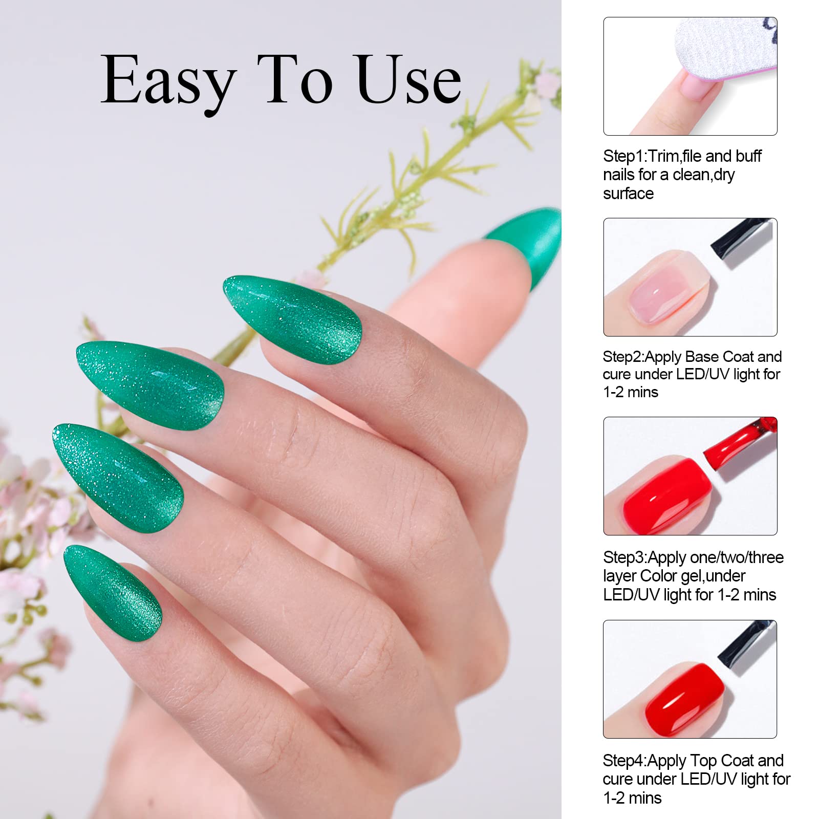 Glitzer-Gel-Nagellack – 15 ml Glitzergrün