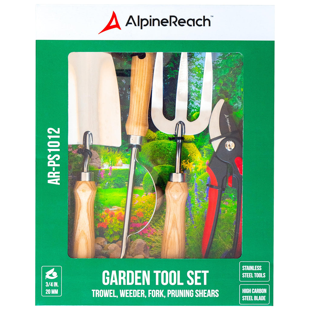 Gartenwerkzeug Set 4-teilig – Edelstahl mit Eschenholzgriff