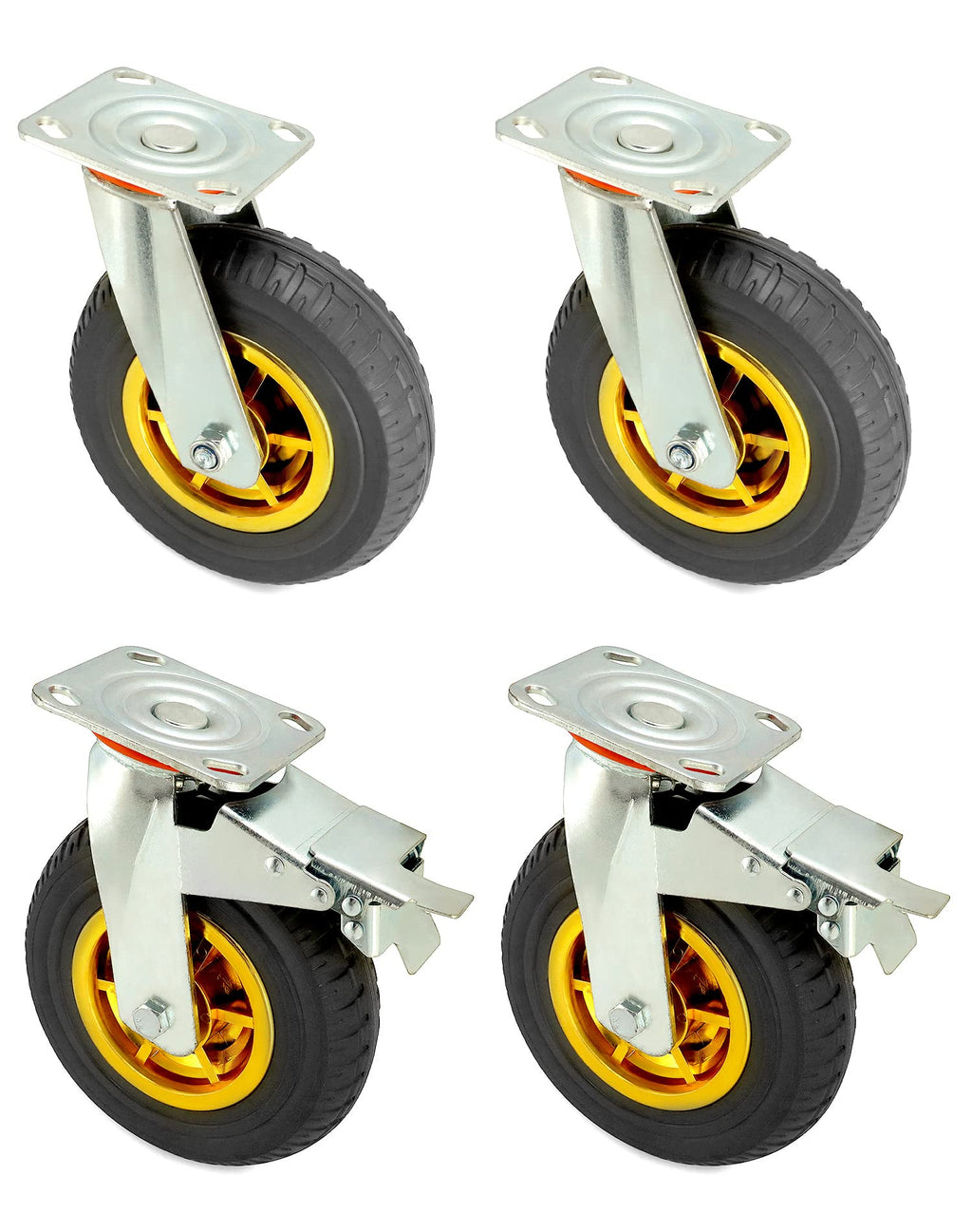 QWORK® 4 Stück Schwerlasträder 200 mm