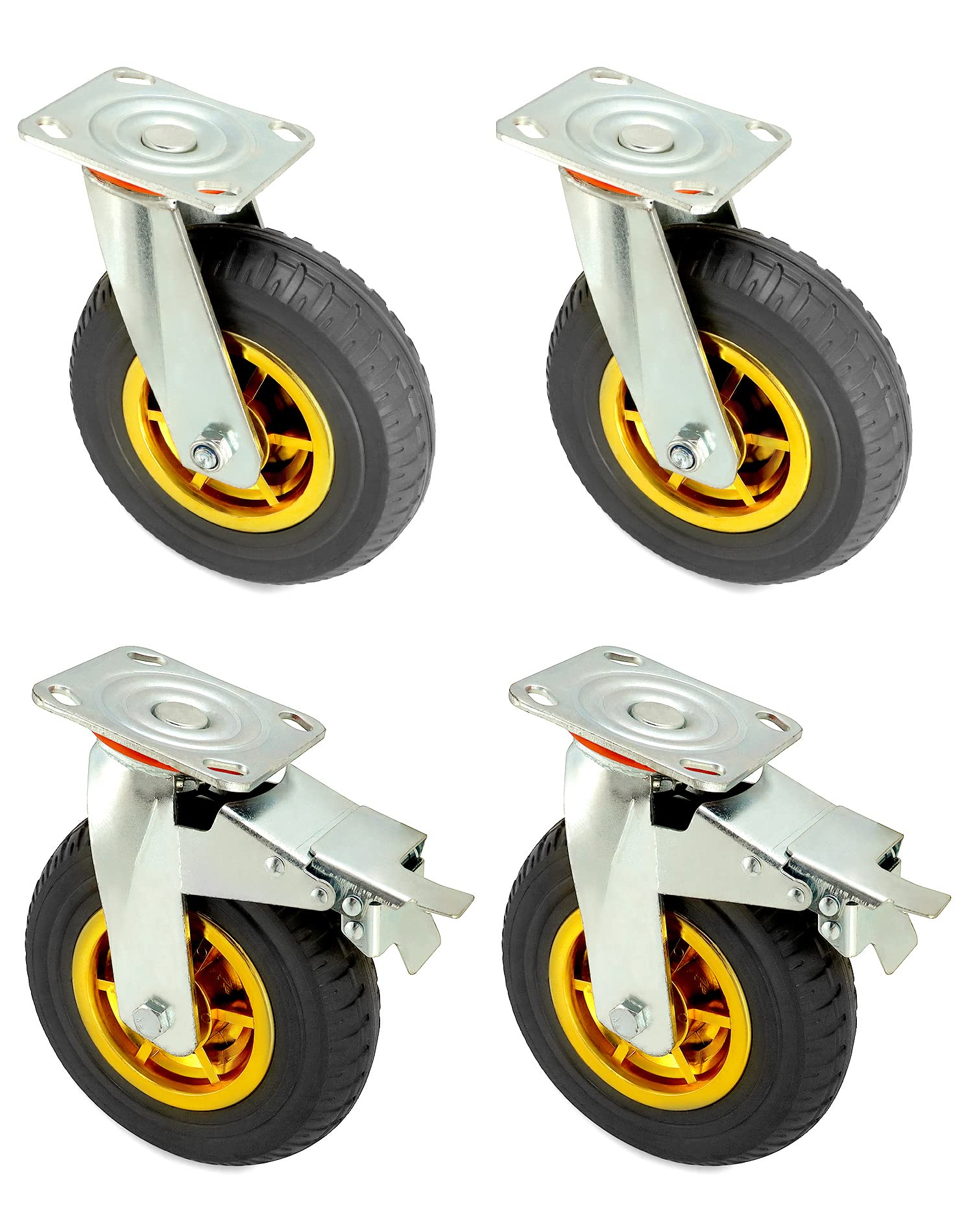 QWORK® 4 Stück Schwerlasträder 200 mm