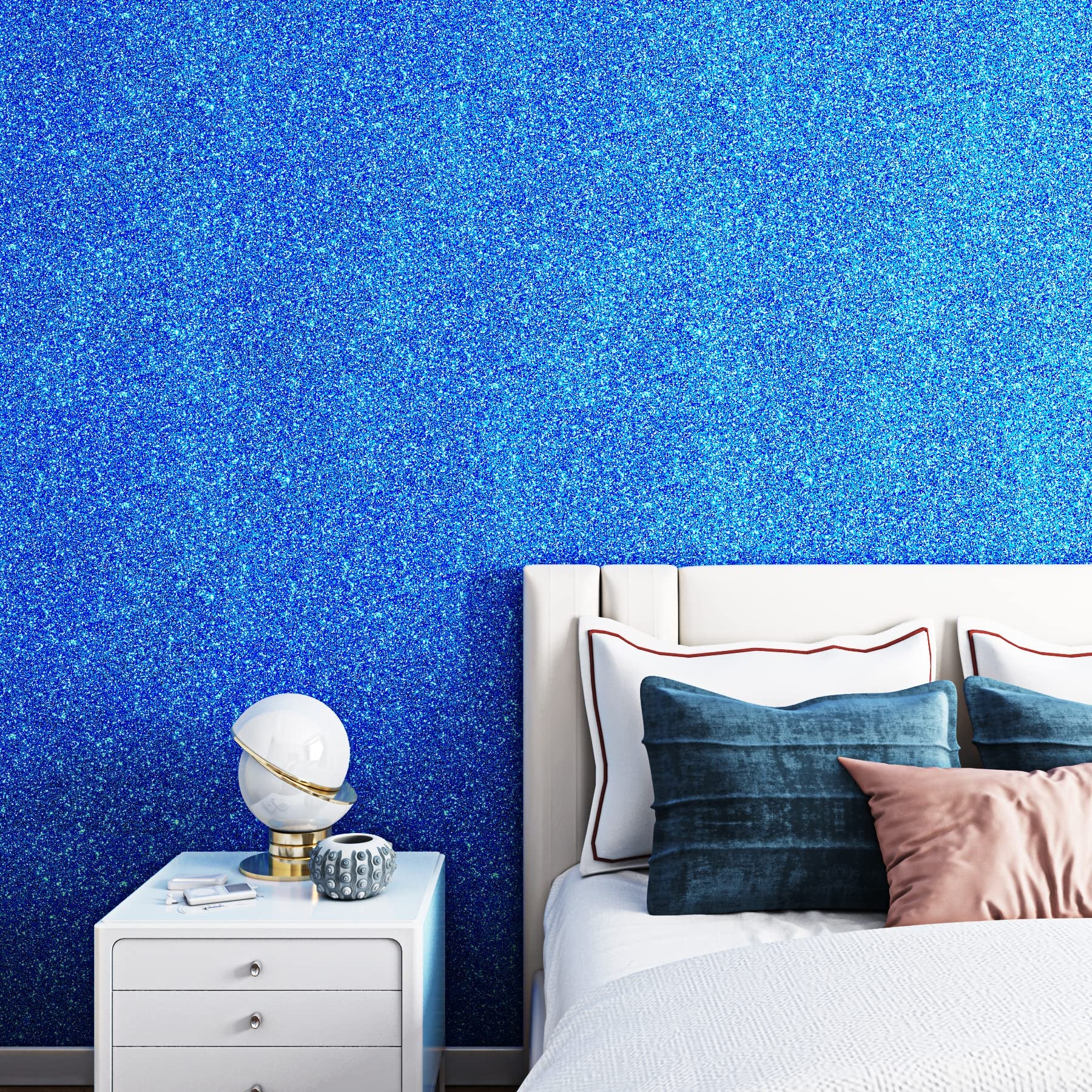 FunStick Glitzerfolie selbstklebend Dunkelblau – Vinyl Klebefolie 40 cm x 6 m