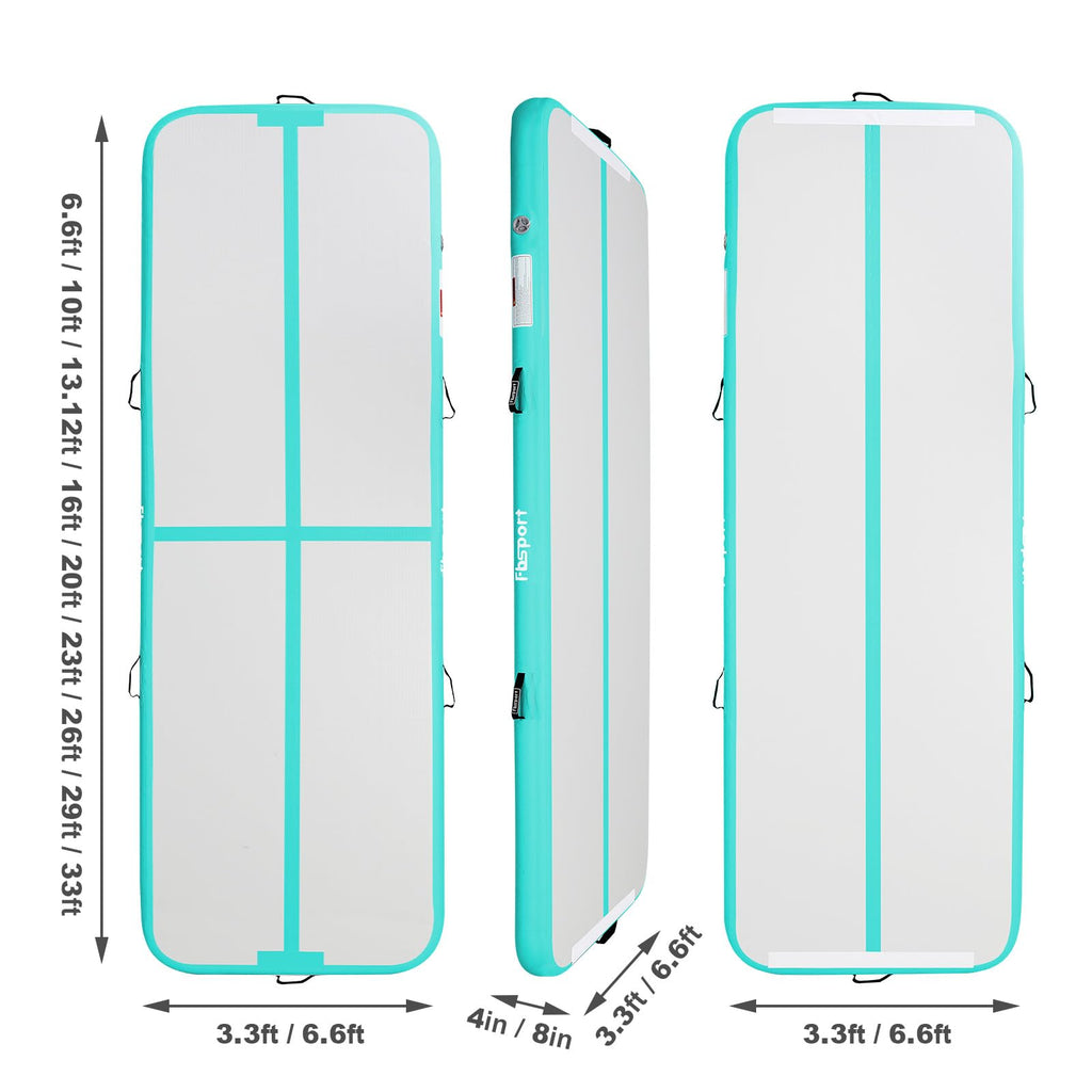 FBSPORT Airtrack Mat, 10 cm High Thick 6 m Tumbling Mat, Gymnastics Mat with Air Pump, Training Mat with Carry Bag, Gym Mat for Home, Outdoor, Yoga, Exercise Gymnastics