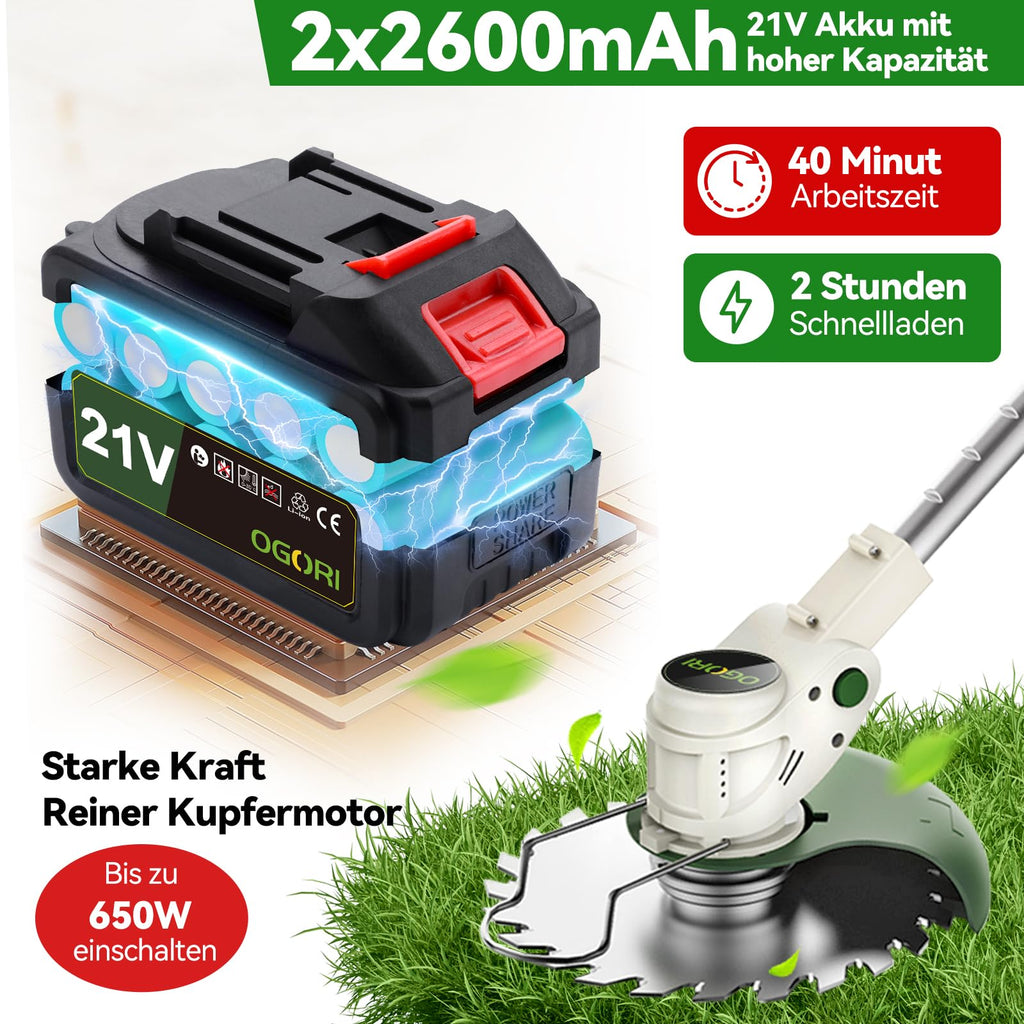 OGORI Akku-Rasentrimmer