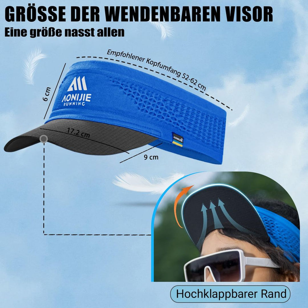Sonnenvisor Kappe Ultraleicht – UV-Schutz, Laufen & Outdoor, Blau