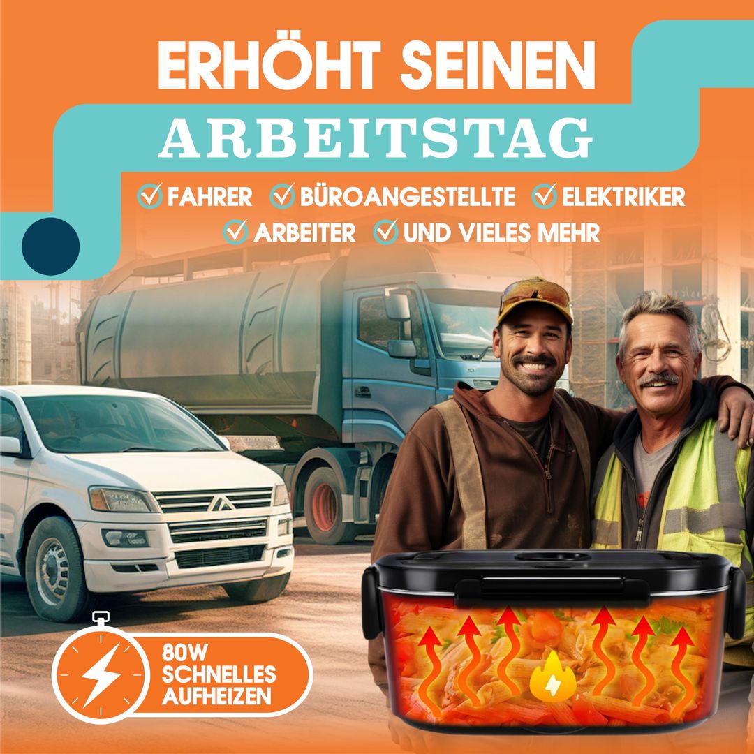 Elektrische Lunchbox 80W – 1,5L, 3-in-1 (12V/24V/220V)