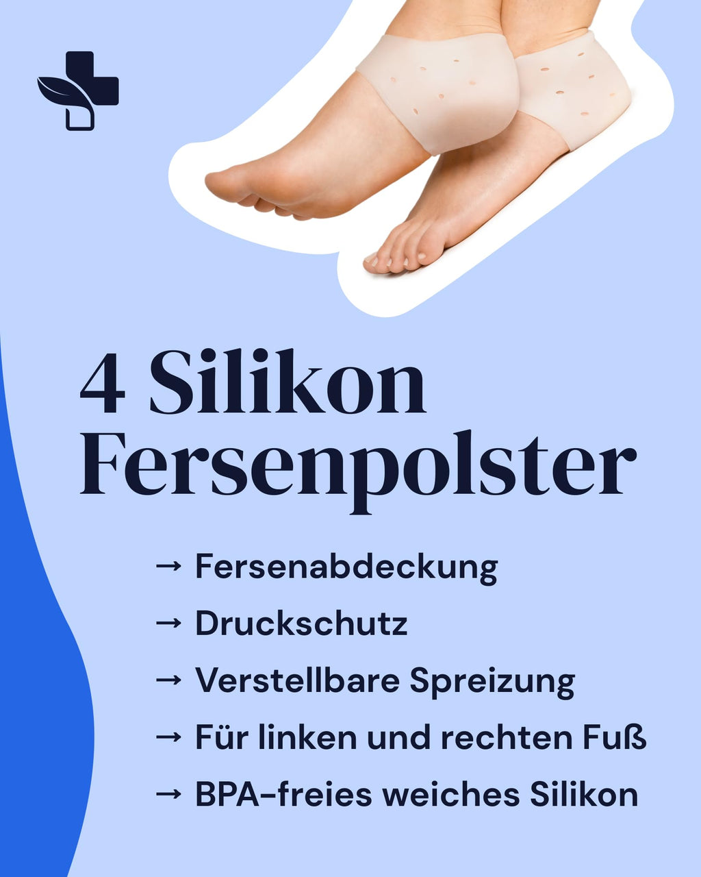 Yogamedic Fersenpolster – 4er Set, Silikon, Einheitsgroesse, Beige