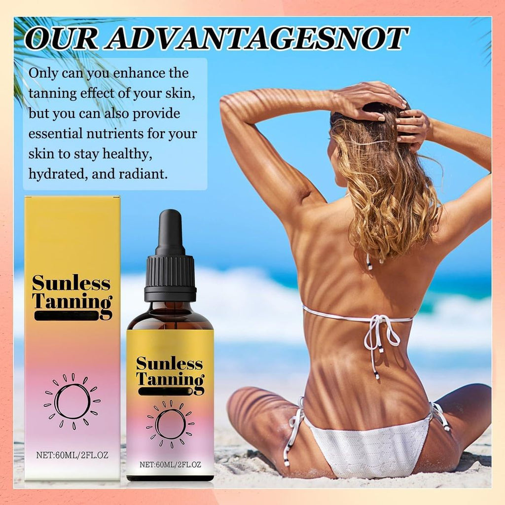 Bräunungstropfen zum Trinken – 60 ml, Selbstbräuner, Bronzing Drops, Für Gesicht und Körper