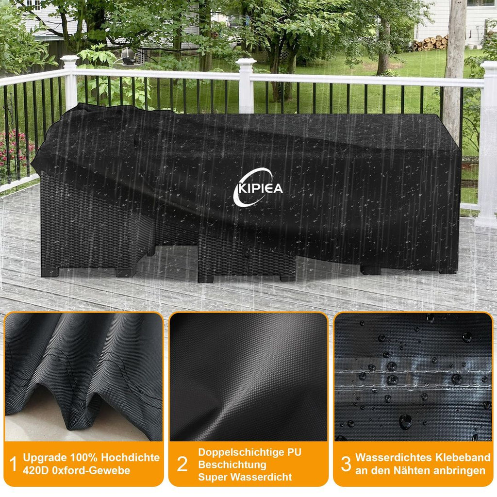 Gartenmöbel-Abdeckung Wasserdicht – 242x162x100cm, 420D Oxford, Winterfest & UV-Schutz