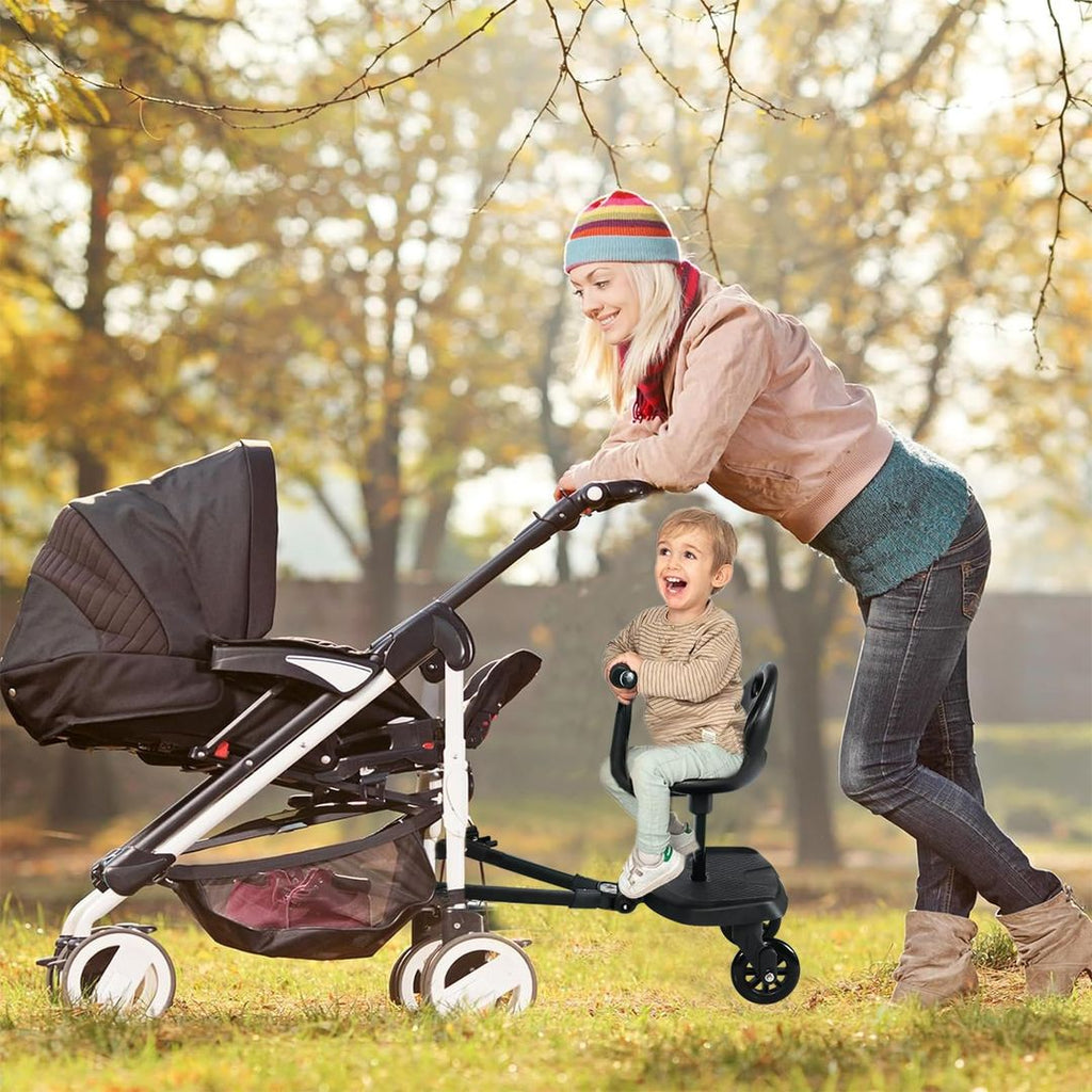 Kinderwagen-Fußbrett mit Sitz – Universal, Sicher & Platzsparend für Geschwisterkinder