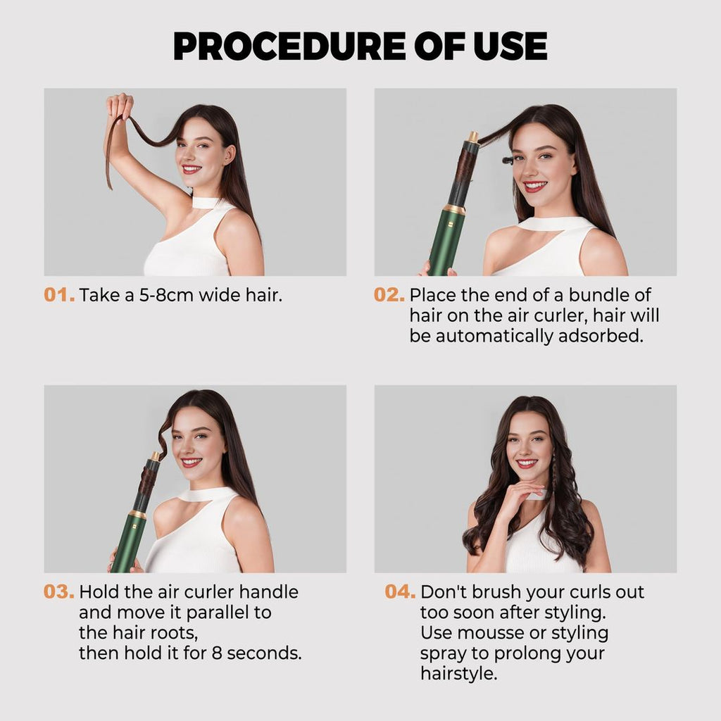 5-in-1 Haarstyler Luftbürste – Föhn, Locken, Glätten & Thermobürste