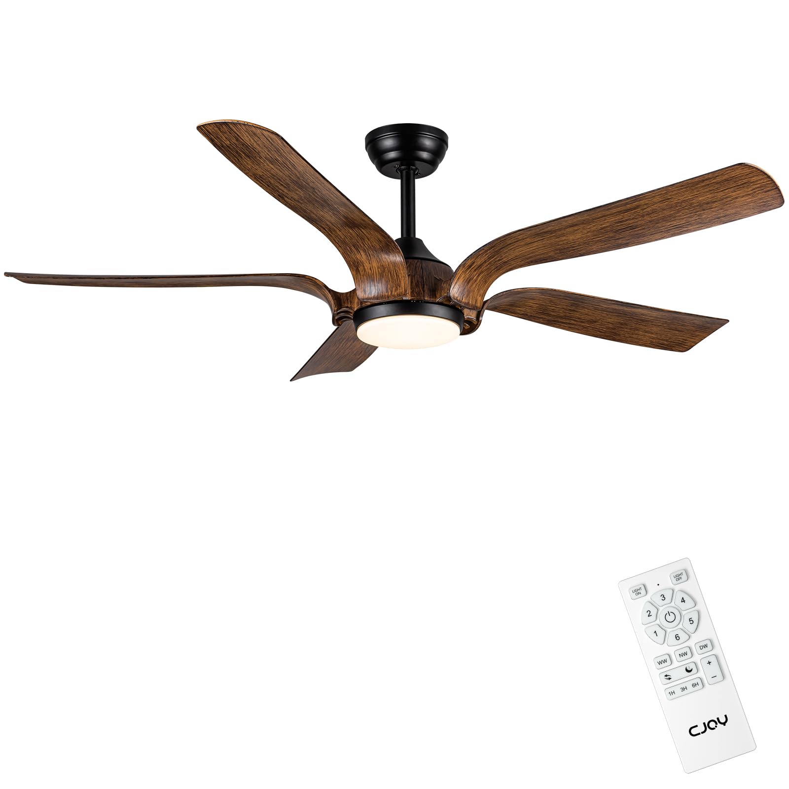 CJOY Deckenventilator mit Fernbedienung, 142 cm Durchmesser, mit Beleuchtung