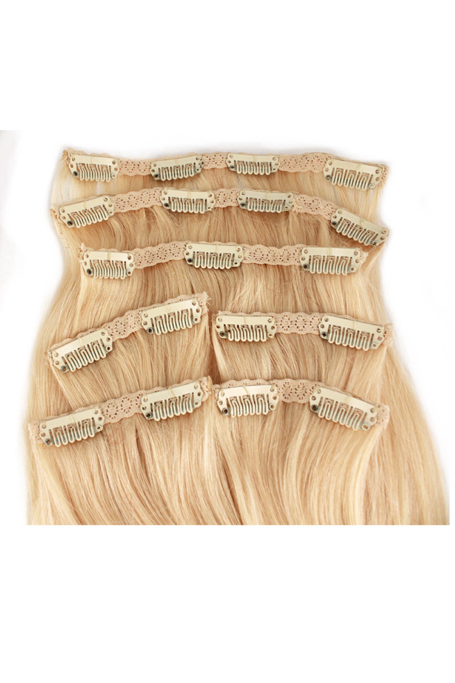 Doupor Clip-in Haarverlängerungen Echthaar Blond 18´´/#613