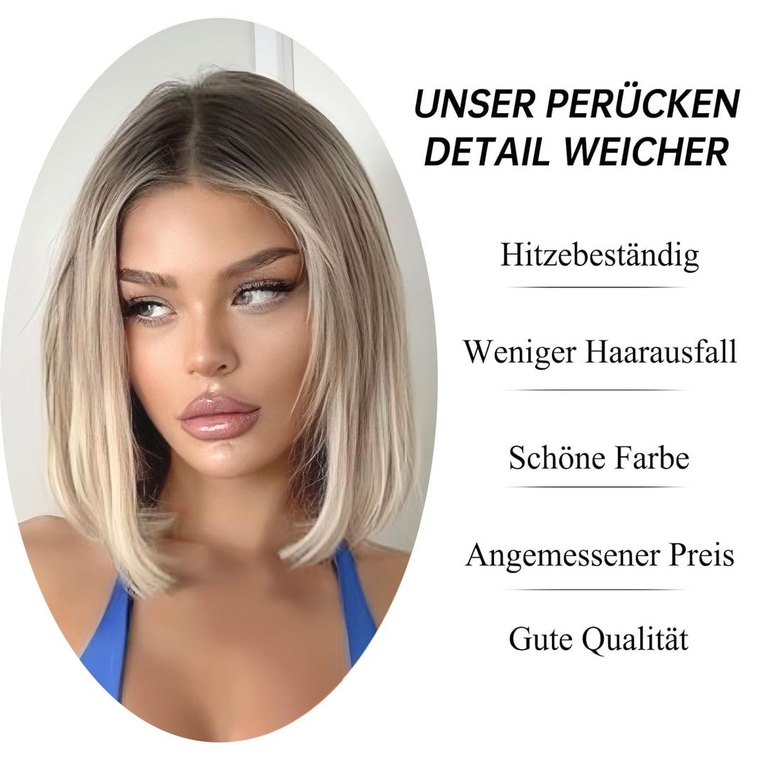 Kurze blonde Perücke für Frauen, 12 Zoll