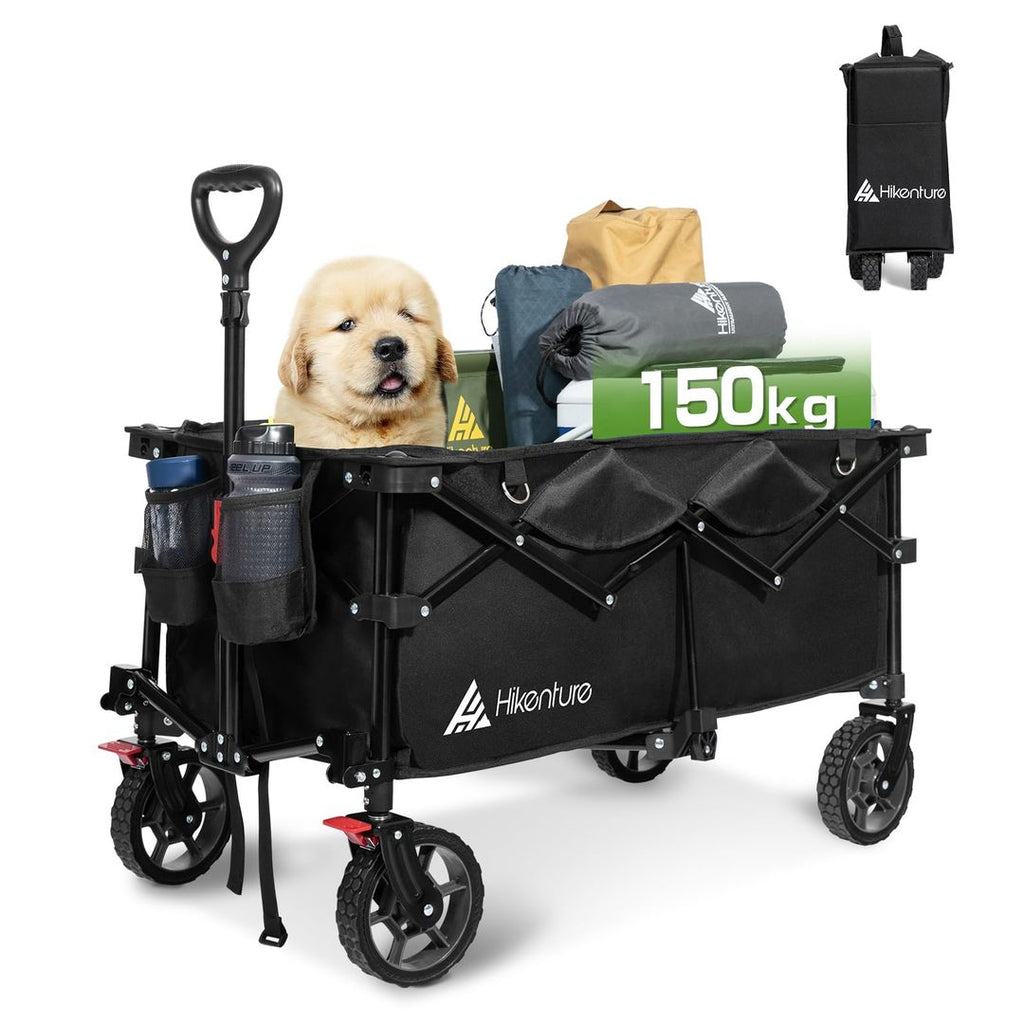 HIKENTURE Bollerwagen – Faltwagen, 150 kg Tragfähigkeit, Für Strand und Camping, Gruen